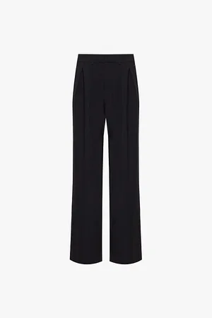 GOOD AMERICAN Essential Suiting High-rise Pleated Stretch-woven Trousers