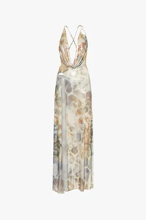 Jaded London Sedona Metallic-leopard Jersey Maxi Dress