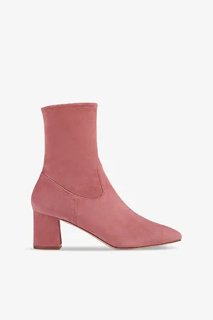 LK Bennett Harp Square-toe Suede Heeled Ankle Boots