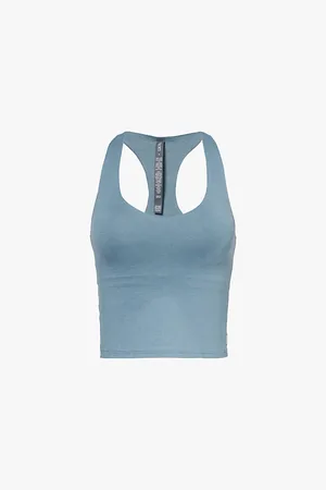 vuori Halo Performance Scoop-neck Cropped Stretch-recycled Polyester Top