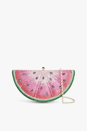 Judith Leiber Watermelon Slice Crystal Clutch-bag