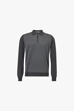 corneliani Polo-collar Knitted Regular-fit Wool Polo Pullover
