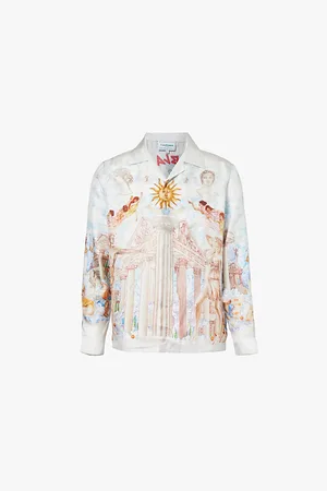 Casablanca Cuban-collar Silk Shirt