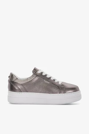 Dune Eastern Logo-embossed Flatform Leather Low-top Trainers