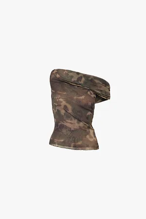 MISBHV Mesh Off Shoulder Brand-print Top