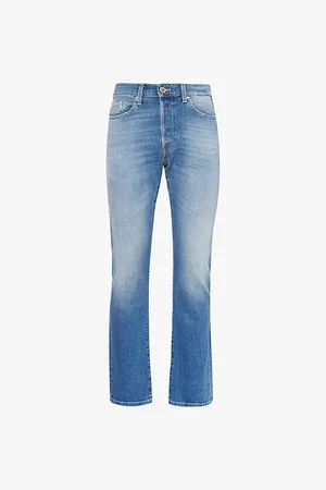 Replay Waitom No Thema Brand-patch Straight-leg Regular-fit Stretch-denim Jeans