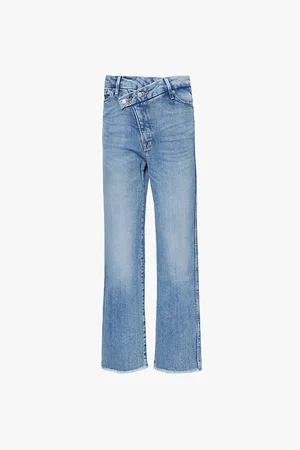 GOOD AMERICAN Good Curve Raw-cuffs Straight-leg High-rise Stretch-denim Jeans