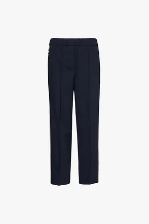 ME AND EM Dna Slim Crop Side Stripe Track Tapered-leg High-rise Stretch-recycled-polyester Blend Trousers