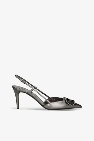 VALENTINO GARAVANI Vlogo Slingback Leather Heeled Courts