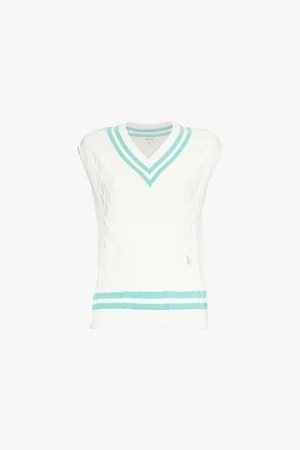 Sporty & Rich Src-embroidered V-neck Cotton-knit Vest