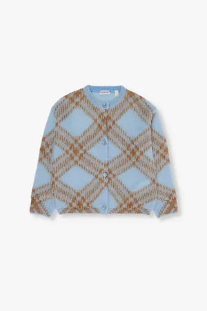 Burberry Bethane Intarsia-check Mohair-blend Cardigan 4-14 Years