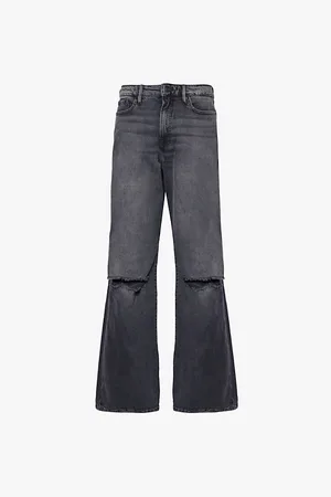 GOOD AMERICAN Good Ease Relaxed Cut-outs Wide-leg Mid-rise Stretch-denim Jeans