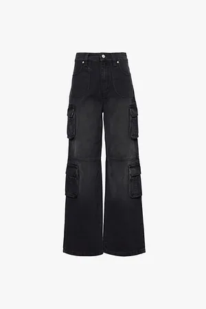 MISBHV Multi-pocket Wide-leg Denim Cargo Trousers