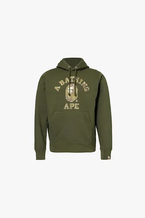 A Bathing Ape Bitmap Graphic-print Regular-fit Cotton-jersey Hoody
