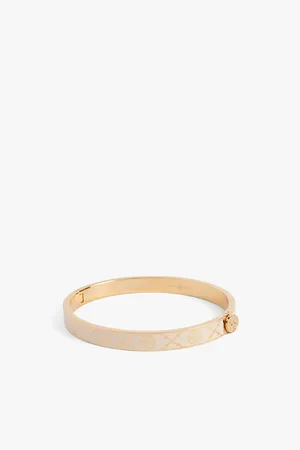Tory Burch Monogram Hinge Enamel and Stainless-steel Bracelet