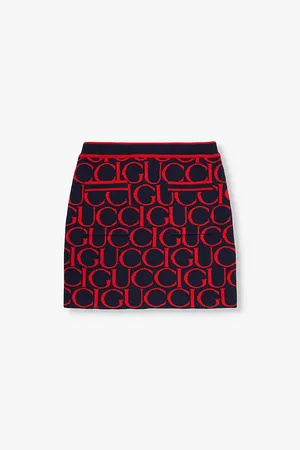 Gucci Brand-print Two-patch-pockets Wool Skirt 6-12 Years
