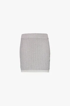 Casablanca Striped-hem Knitted Mini Skirt