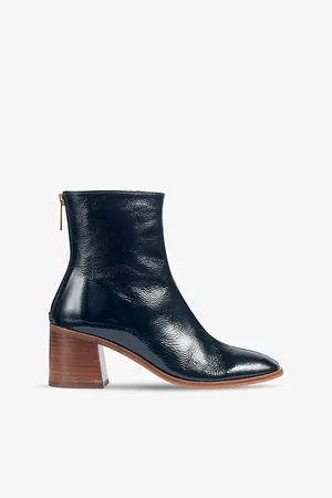 LK Bennett Camila Crinkled Patent-leather Ankle Boots