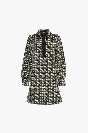 ME AND EM Travel Tailoring Houndstooth-print Mini Dress