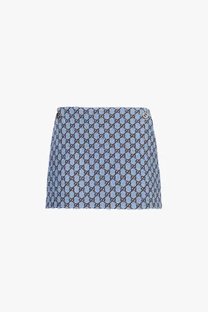 Gucci Branded Hardware Monogram Woven Mini Skirt