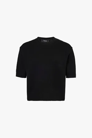 THEORY Short-sleeve Round-neck Cashmere Jumper