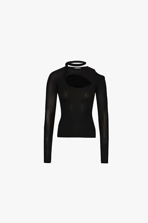 OTTOLINGER Layered Cut Out Long Sleeves Stretch-woven Blend Top