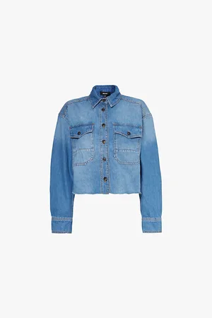 ME AND EM Cut Off Two-buttoned-pockets Denim Shirt