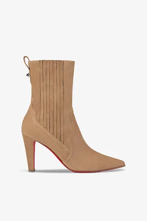 Christian Louboutin Santigag Strass 85 Suede Heeled Boots