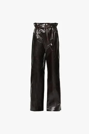 Nanushka Relaxed-fit Wide-leg Faux-leather Trousers