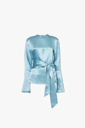 Nanushka Ilone Tie-front Satin Blouse
