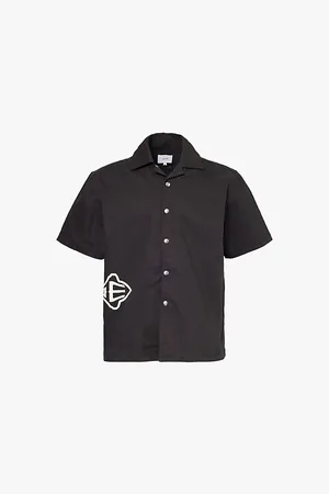 Rhude Cross Logo Short-sleeve Cotton-canvas Shirt