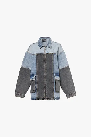 ROTATE Patchwork Classic-collar Denim Jacket