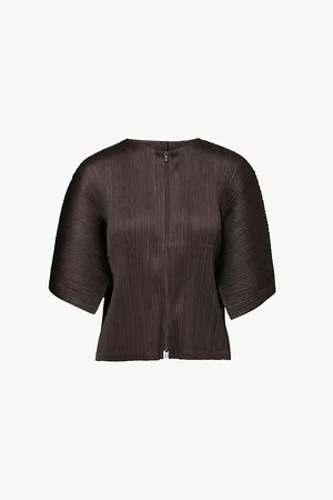 PLEATS PLEASE ISSEY MIYAKE August Short-sleeeves Knitted Cardigan