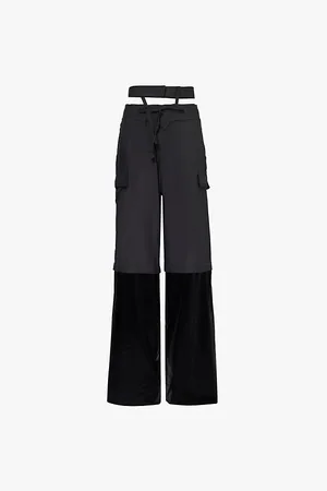 OTTOLINGER Baggy Cargo Brand-patch Wide-leg High-rise Woven-blend Trousers