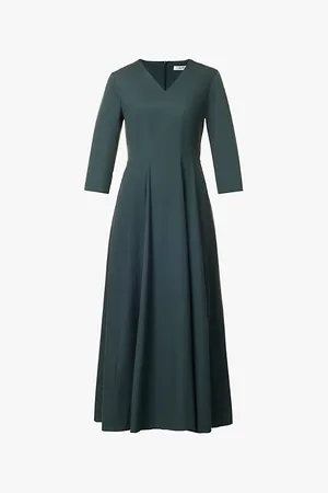 Max Mara Romolo V-neck Stretch Cotton-blend Midi Dress