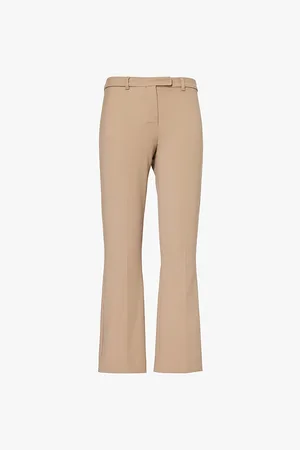 Max Mara Umanita Twill-texture Straight-leg Low-rise Stretch-cotton Blend Trousers