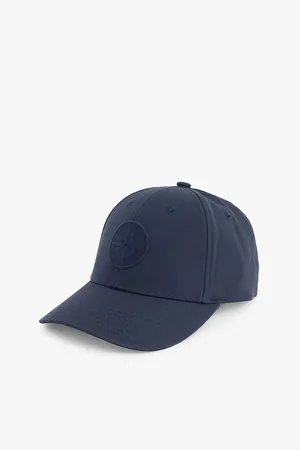 Stone Island Curved Peak Embroidered Branding Cotton Cap