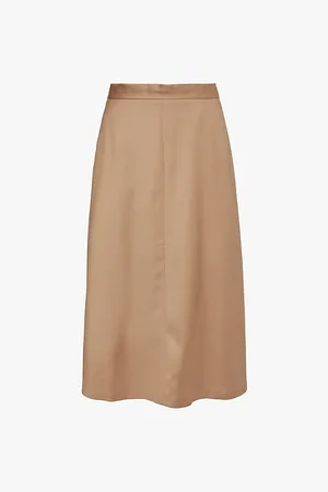 Sunspel A-line High-waist Wool Midi Skirt