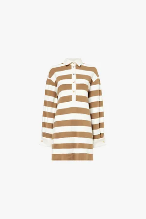 Max Mara Ribelle Striped-print Cotton-jersey Midi Dress
