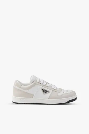 Prada Downtown Logo-plaque Perforated Leather Low-top Trainers