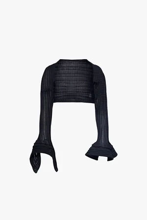 Issey Miyake Asagao Striped-print Knitted Cardigan