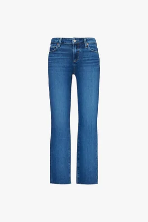 Paige Amber Raw-hem Straight-leg Stretch-denim Blend Jeans