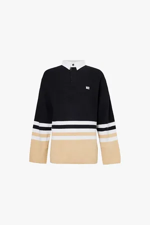 WALES BONNER Cypher Logo-embroidered Wool Polo Shirt