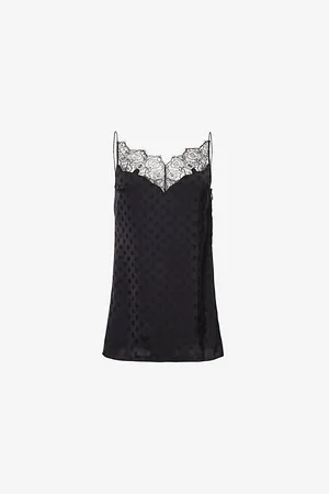 Givenchy Sleeveless Lace-trim Satin Top