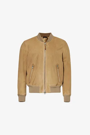 Tom Ford Stand-collar Suede-textured Leather Bomber Jacket