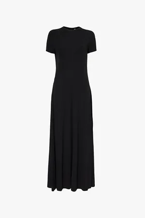 Totême Fluid Round-neck Stretch-woven Midi Dress