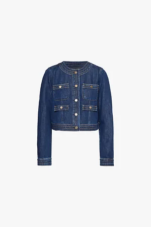 Paige Kiya Round-neckline Denim-blend Jacket