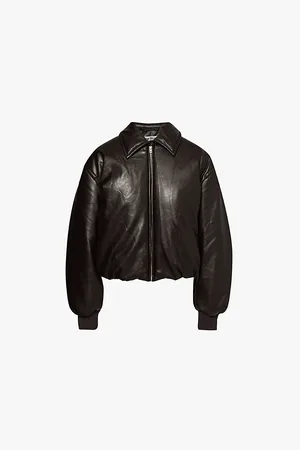 Acne Studios Logo-patch Coated Leather Bomber Jacket