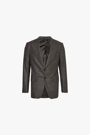 Tom Ford Check-pattern Single-breasted Regualr-fit Wool Blazer