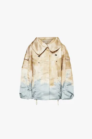 DRIES VAN NOTEN Vanilla Drawstring-hood Woven Jacket